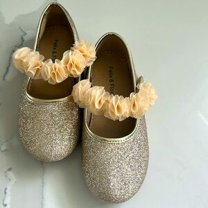 Felix & Flora gold toddler shoes